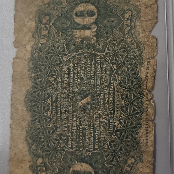 1863 Fractional Currency 10 Cents in a protective sleeve - Picture 3 of 3